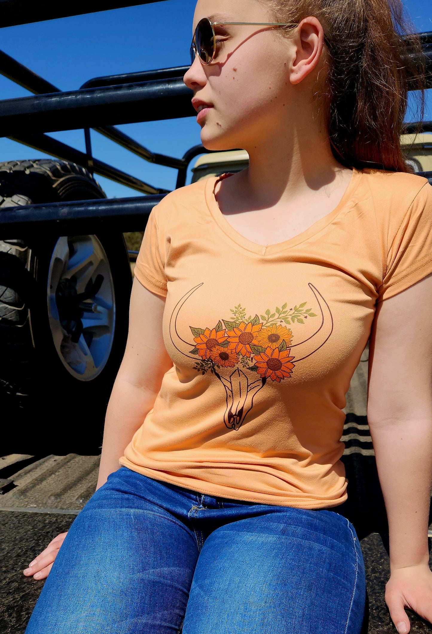 Farmlife Sunflower skull T-shirt