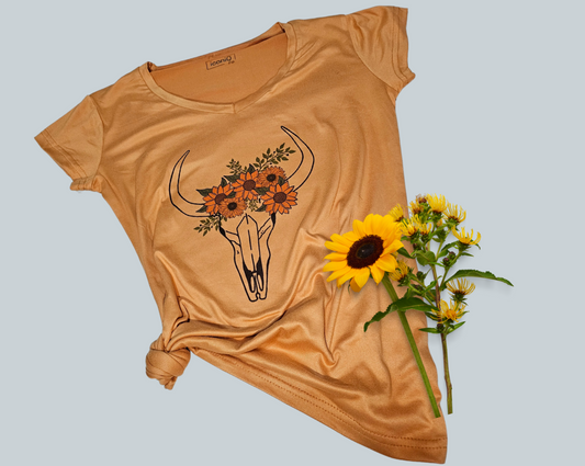 Farmlife Sunflower skull T-shirt