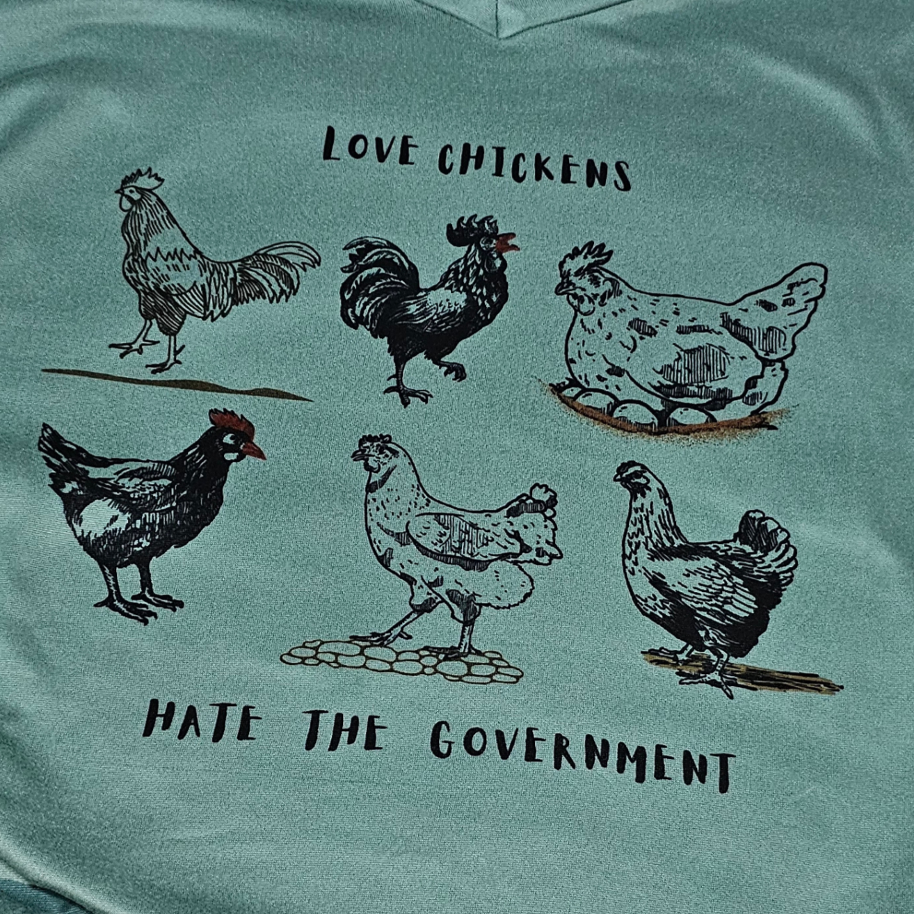 Farmlife love chickens t-shirt - Green