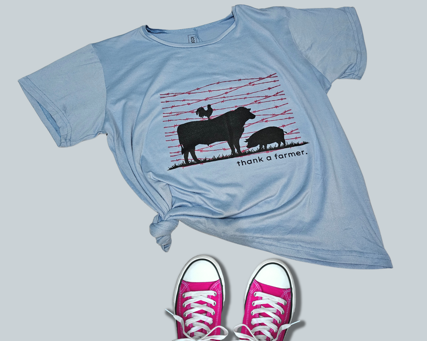 Farmlife thank a farmer t-shirt - blue