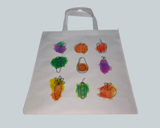 Shopping Bag Tote - Colourful Fruit & Veggies