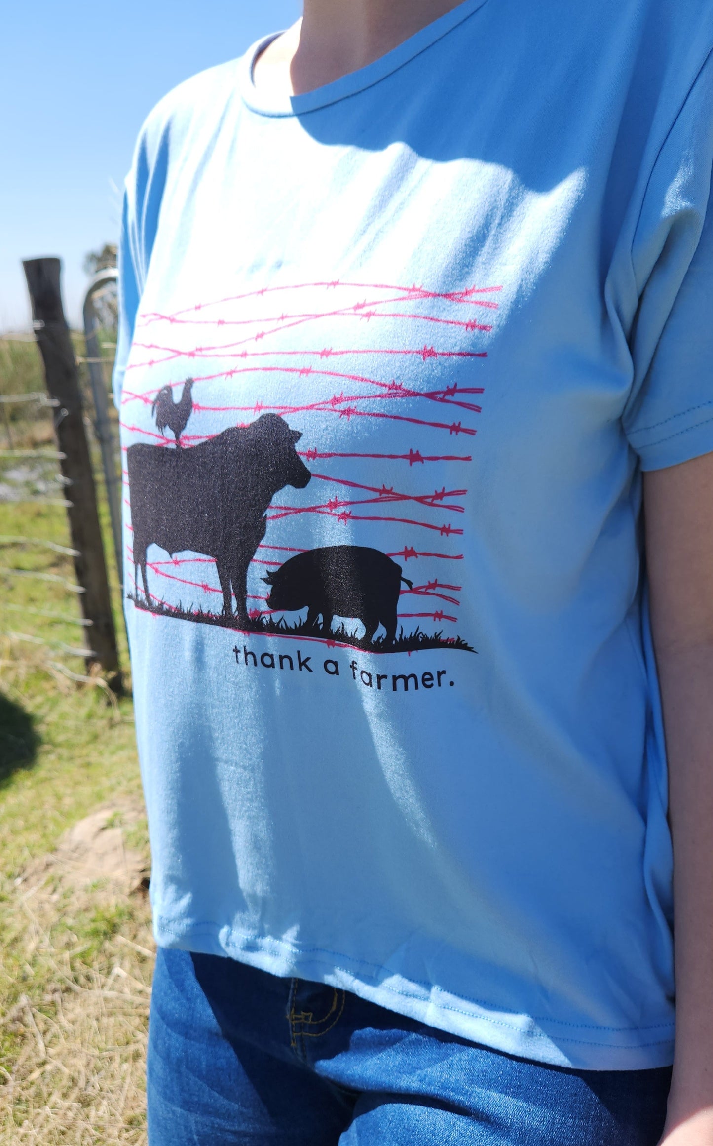 Farmlife thank a farmer t-shirt - blue