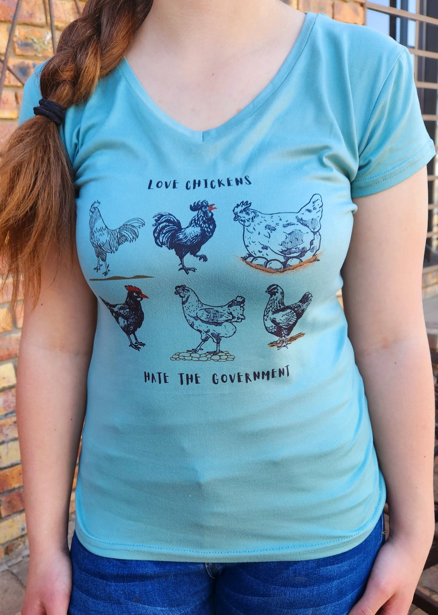 Farmlife love chickens t-shirt - Green