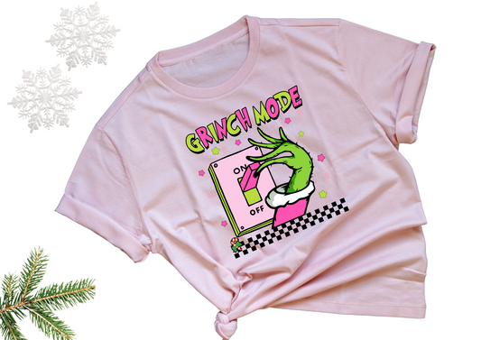 Grinch Mode Pink T-Shirt