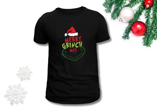 Merry Grinchmas Black T-Shirt