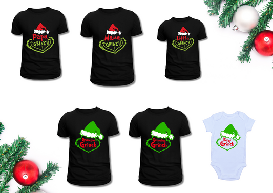 Grinch Family Black T-Shirt