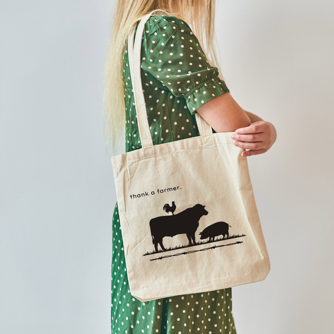 Canva Tote Bag - Farmlife Thank a farmer