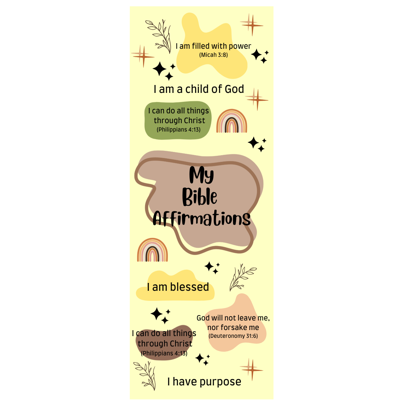 BOOKMARK - Bible affirmation (Cream)