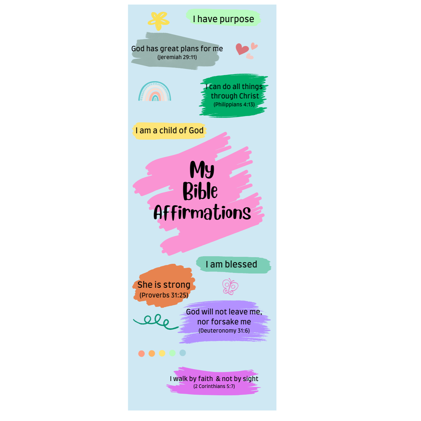 BOOKMARK - Bible affirmation (Blue)