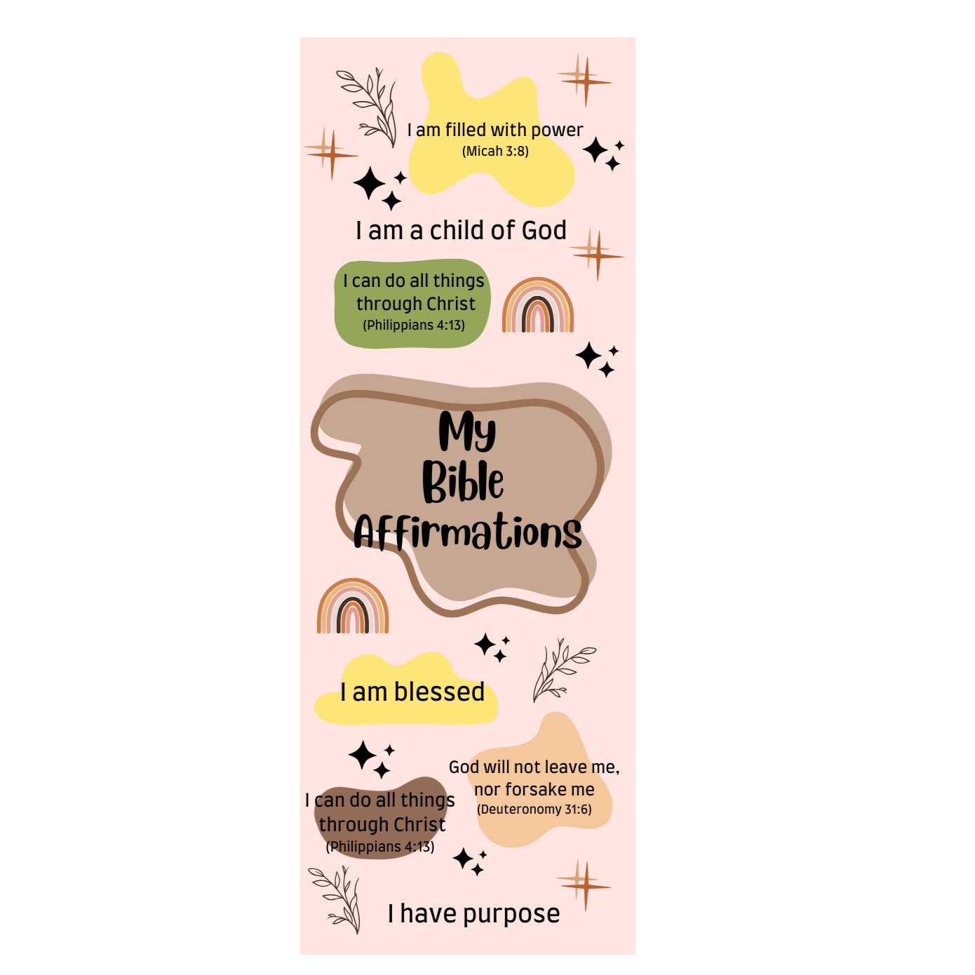 BOOKMARK - Bible affirmation (Brown)