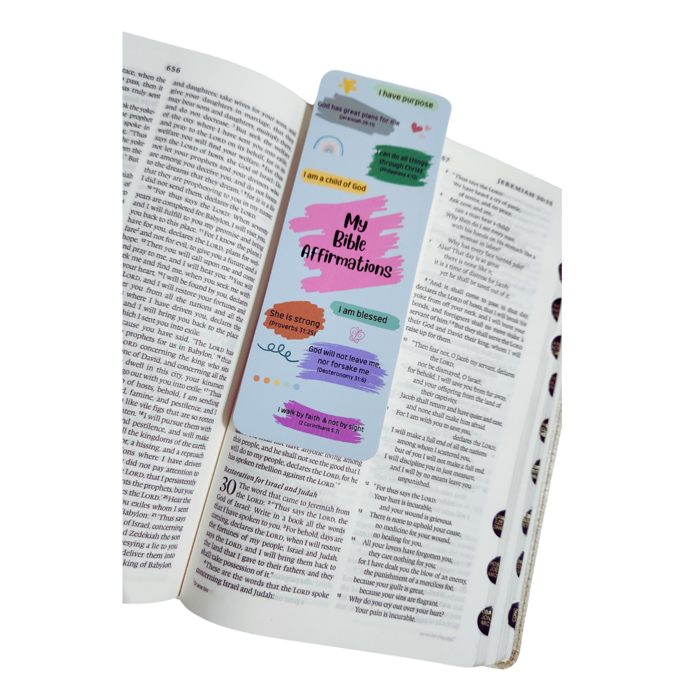 BOOKMARK - Bible affirmation (Blue)