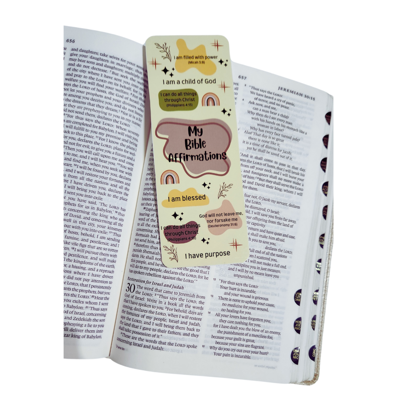 BOOKMARK - Bible affirmation (Cream)