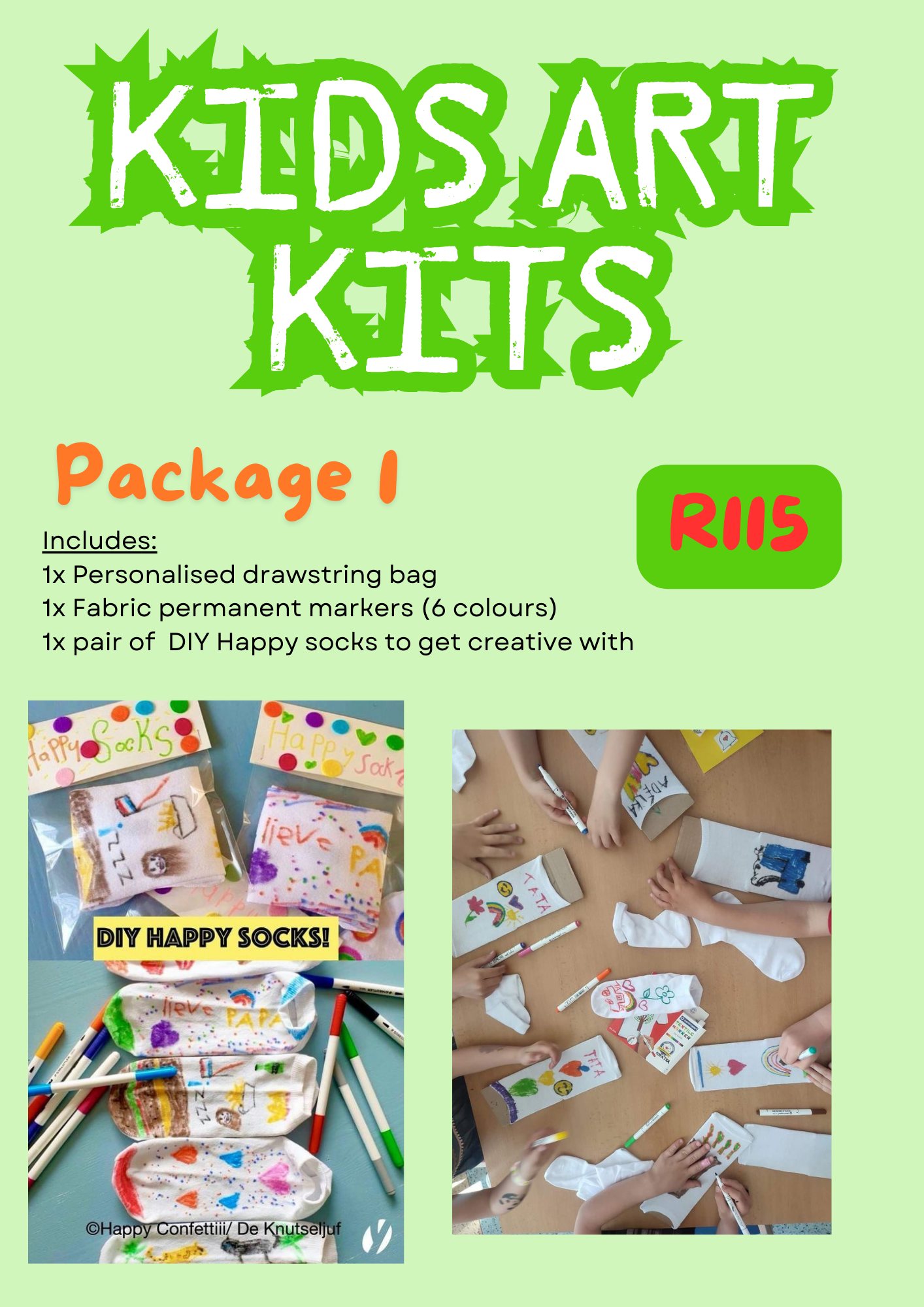 Kids Art Kit - DIY Creative Happy Socks