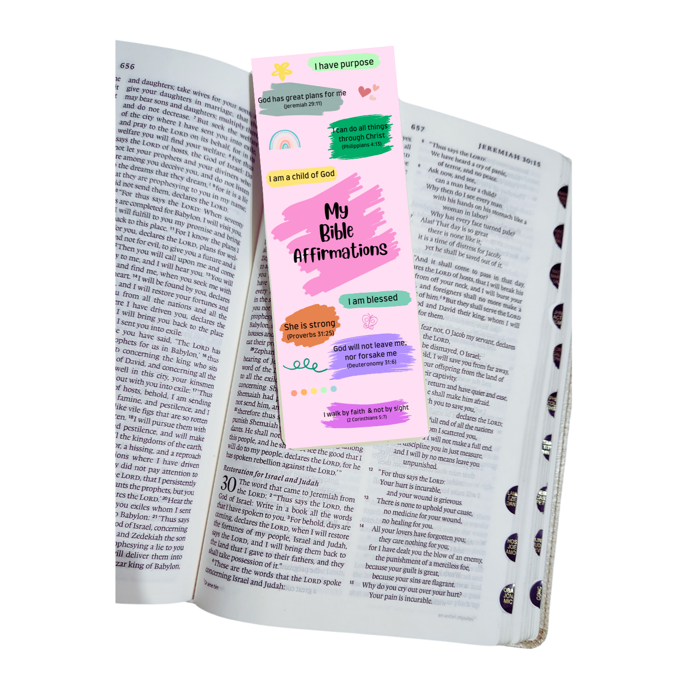 BOOKMARK - Bible affirmation (Pink)